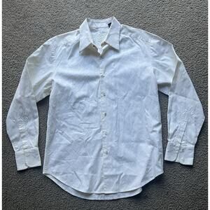 Robert Graham Shirt Mens M Button Up Plaid Trim Flip Cuff Long Sleeve Dress